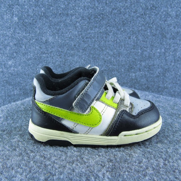 Nike Boys Sneaker Shoes Black Leather Hook &‎ Loop Size T 6 Medium - Picture 4 of 9